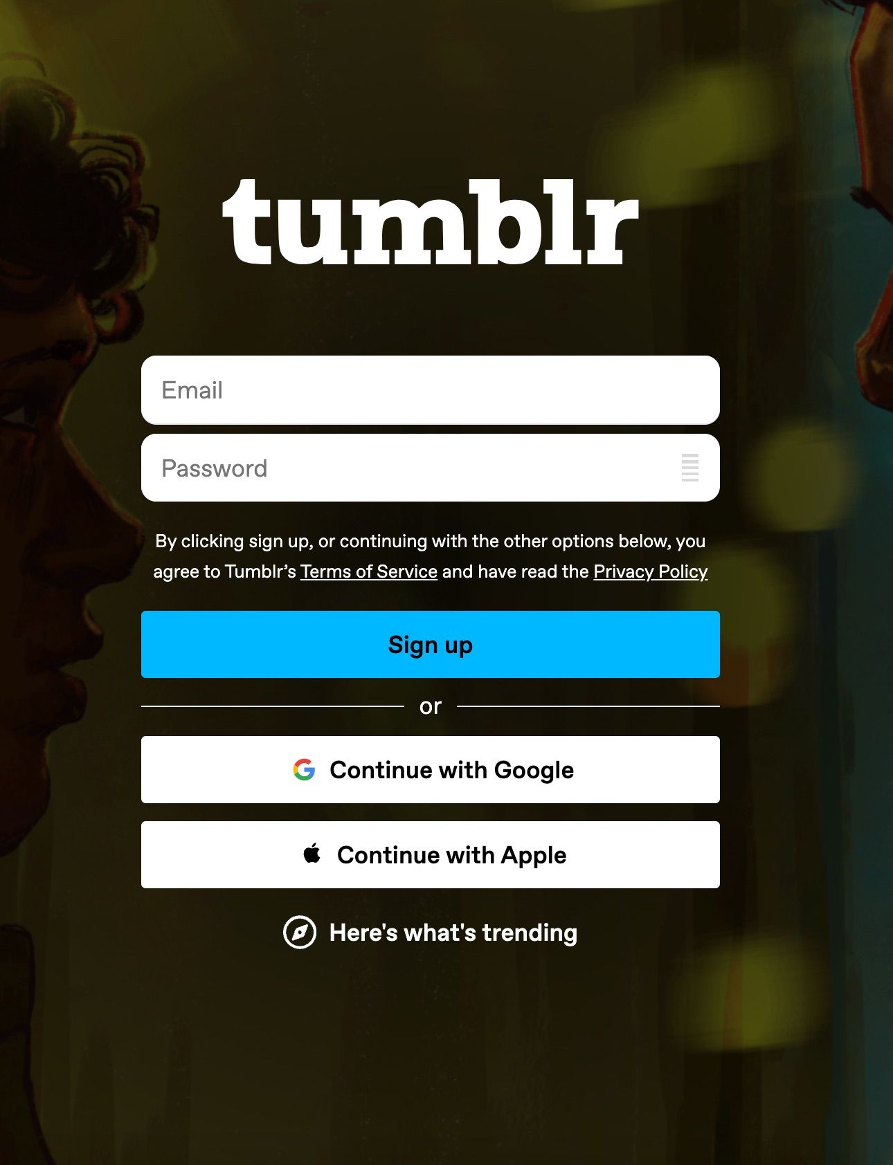 در وبلاگ Tumblr ثبت نام کنید