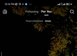 تازه کردن فید TikTok