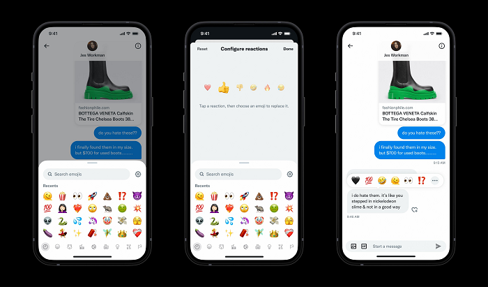 واکنش های DM توییتر