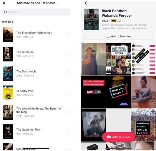 برچسب های فیلم TikTok