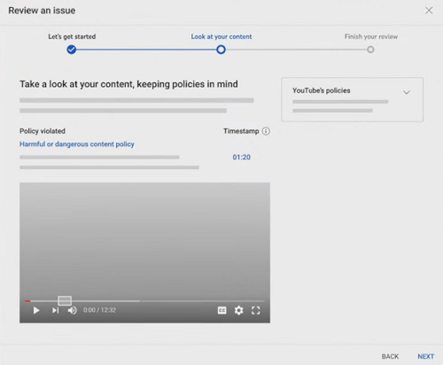 نقض خط‌مشی YouTube