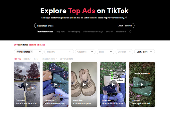 تبلیغات برتر TikTok
