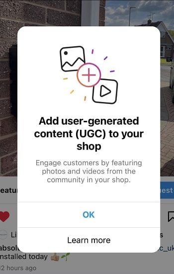 درخواست UGC اینستاگرام