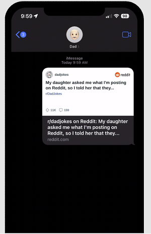 گزینه های اشتراک گذاری پست Reddit