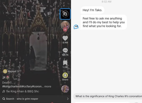 TikTok در حال آزمایش تجربه جدید Chatbot با هوش مصنوعی «Tako» در برنامه است