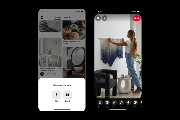 جریان ایجاد Pinterest
