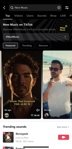 موسیقی جدید TikTok