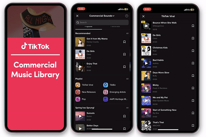 کتابخانه موسیقی تجاری TikTok