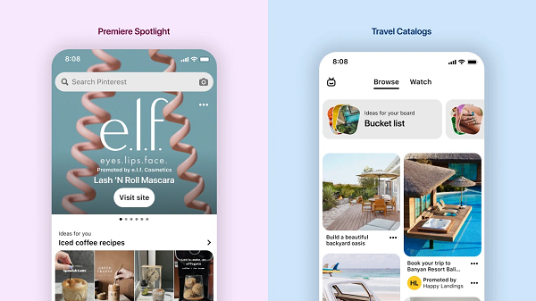 Pinterest راه اندازی گسترده تبلیغات Spotlight Premiere، پیش نمایش کاتالوگ های سفر را اعلام کرد