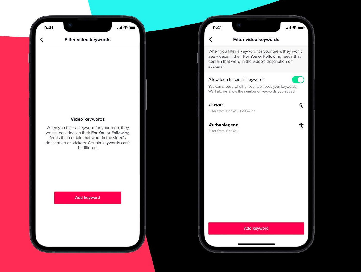 فیلتر کردن کلمات کلیدی TikTok