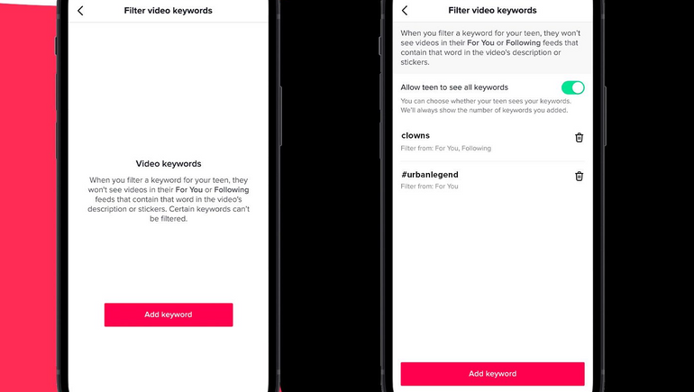 TikTok فیلتر کلمات کلیدی را برای والدین اضافه می‌کند تا قرار گرفتن در معرض فرزندانشان را در برنامه محدود کنند.