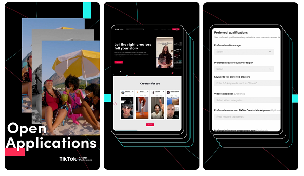 برنامه های TikTok باز می شود