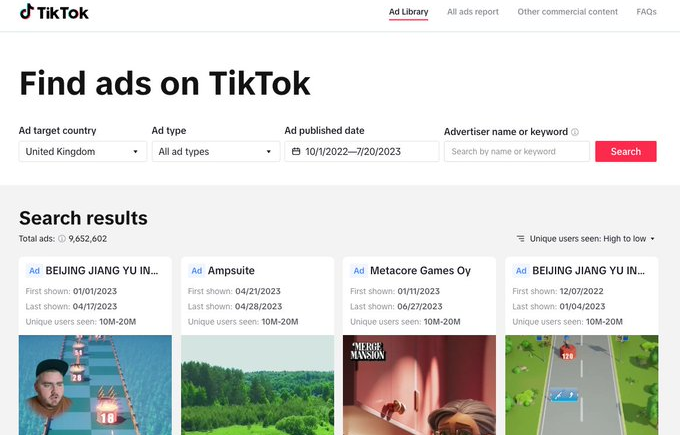 TikTok ابزار کتابخانه تبلیغات جدید را برای کمپین های اتحادیه اروپا راه اندازی می کند